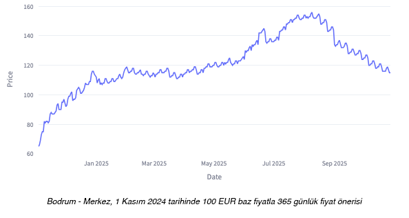 Bodrum Merkez rezervasyon lead time ve talep grafiği