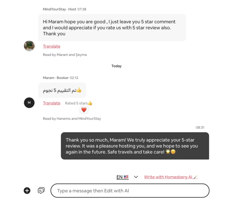 Kısa komuttan üretilen profesyonel Airbnb yanıtı